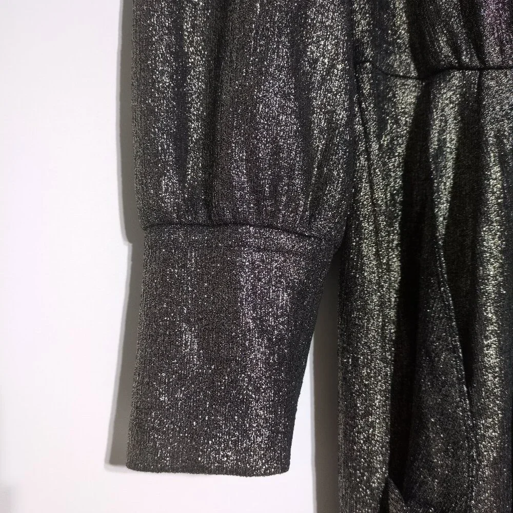 Donna Morgan Bodycon Dress Womens 6 Gold Metallic Shimmer Cocktail Party Evening - Picture 8 of 12